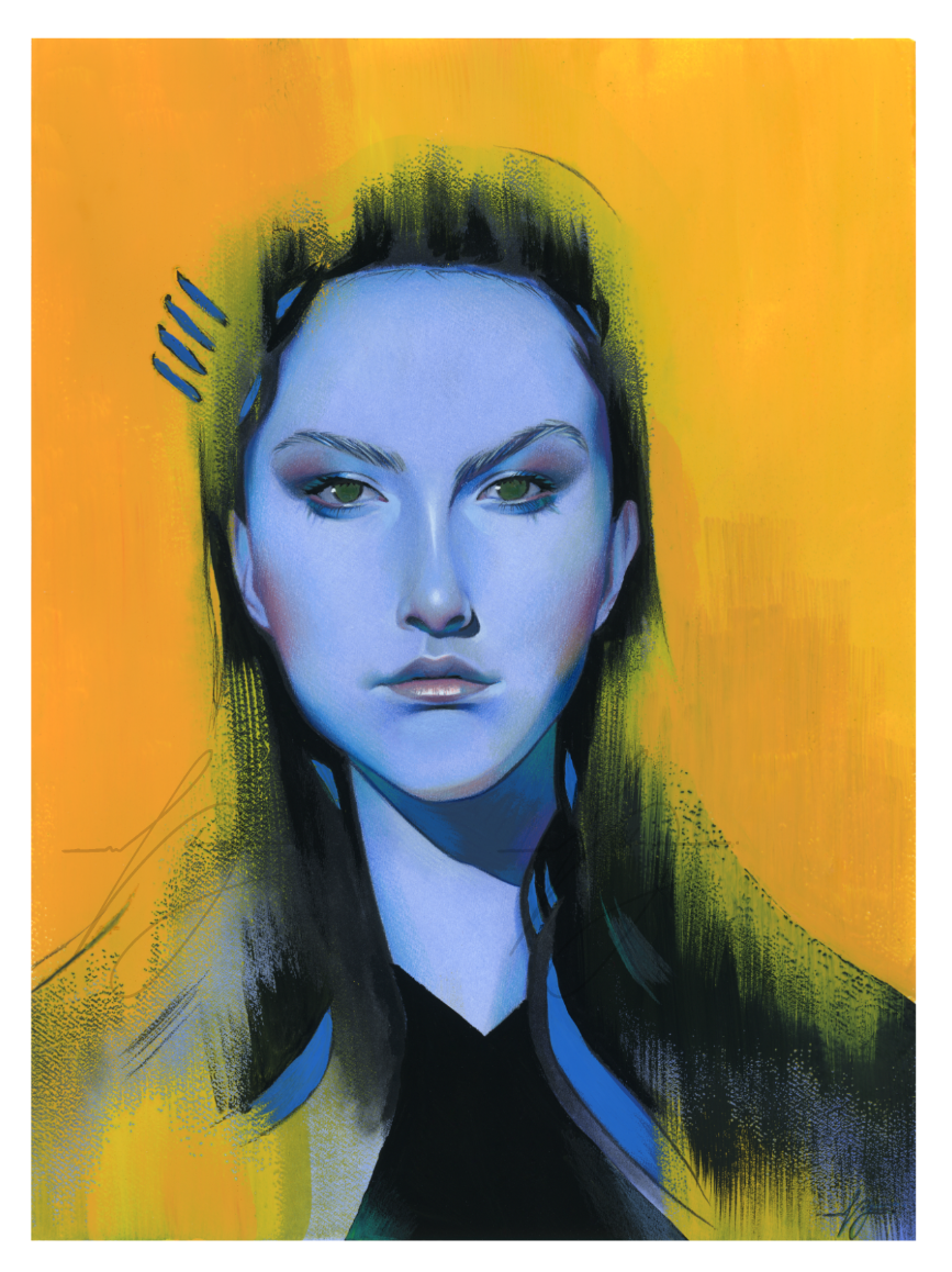 'Elarya' Original Watercolor & Gouache Painting