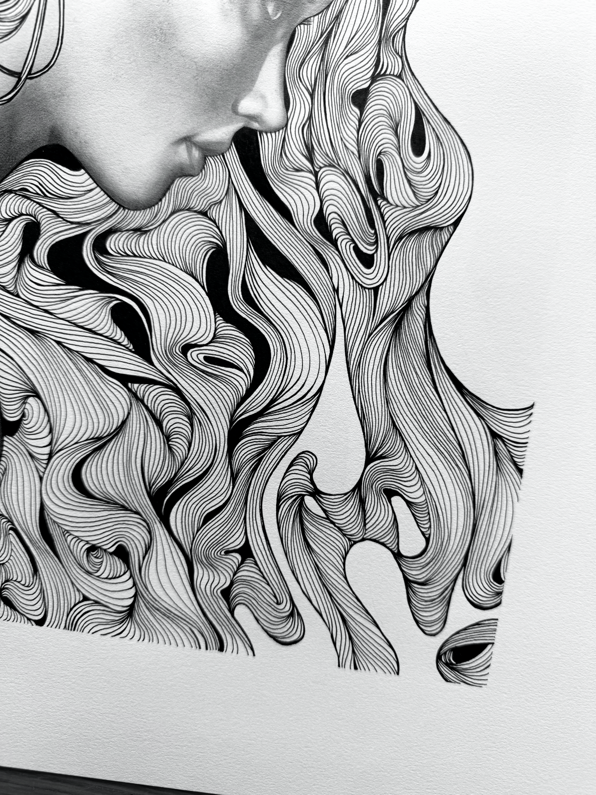 'Inner Tides' Original Graphite & Ink Drawing