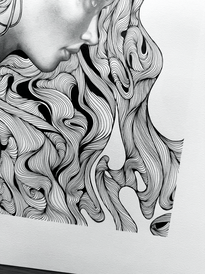 'Inner Tides' Original Graphite & Ink Drawing