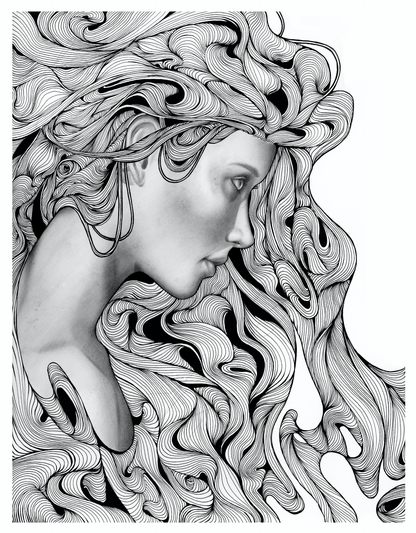 'Inner Tides' Original Graphite & Ink Drawing