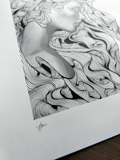 'Inner Tides' Original Graphite & Ink Drawing