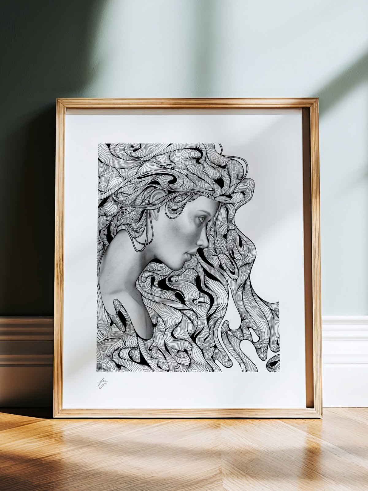 'Inner Tides' Original Graphite & Ink Drawing