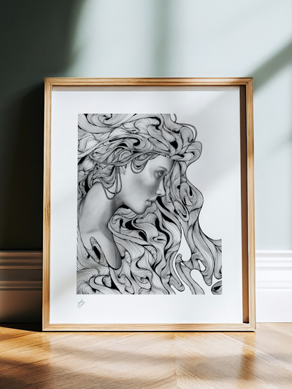 'Inner Tides' Original Graphite & Ink Drawing