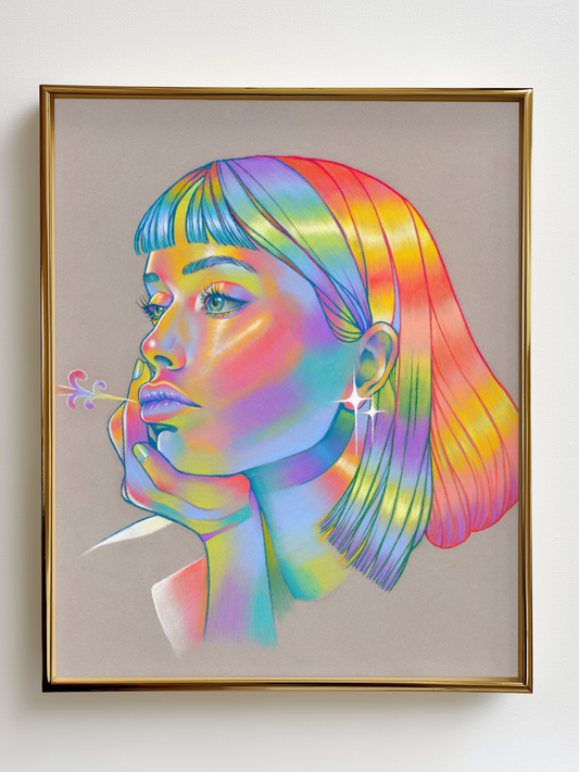Rainbow Portrait Nr. 2 Original Drawing