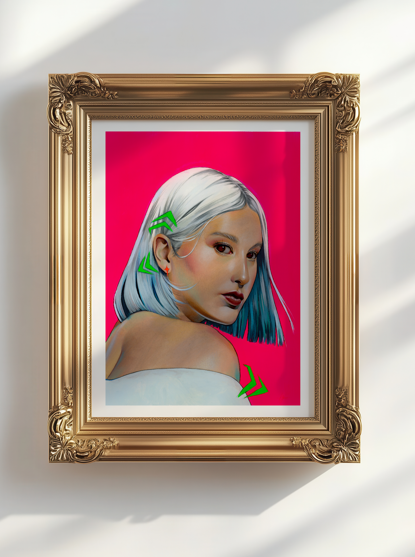 'Neon Gaze' Original Watercolor & Gouache Mixed Media Painting